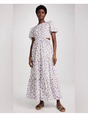 Wayf Lavender Floral Cutout Maxi Dress